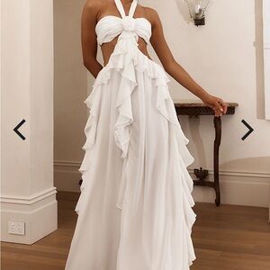 NEW Cutout Ruffle Maxi Dress